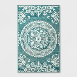 Vintage Medallion Outdoor Rug Turquoise - Opalhouse™ -HomeVibe Store GUEST 456e7275 6a86 42a9 b016 7ab8c8d1e8e0