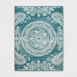 Vintage Medallion Outdoor Rug Turquoise - Opalhouse™ -HomeVibe Store GUEST 6c0eb72d 44c2 4f9e 87fc 5063aebde8d8