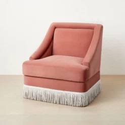 Alberhill Velvet Accent Chair With Fringe - Opalhouse™ Designed With Jungalow™ -HomeVibe Store GUEST a709b307 4458 4ecc 9b30 83a9319c5ed7