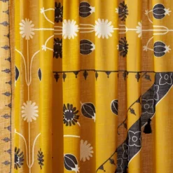 2pk Light Filtering Doorway Embroidery Window Curtain Panels Gold - Opalhouse™ Designed With Jungalow™ -HomeVibe Store GUEST b974e2ad 1d91 4b57 9717 c8ae19cff47e