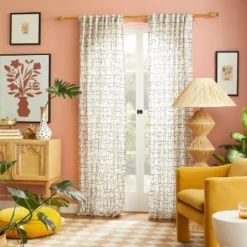 1pc Light Filtering Embroidery Bridges Window Curtain Panel White - Opalhouse™ Designed With Jungalow™ -HomeVibe Store GUEST cc3504b0 8e79 4236 8d8b 7dc946df2b57 1