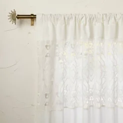 1pc Sheer Banded Geo Macrame Window Curtain Panel White - Opalhouse™ Designed With Jungalow™ -HomeVibe Store GUEST e45ca8b5 c8fb 4bcd 9418 e1344d66992c